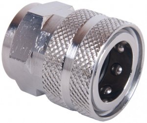 AR31 Female QR Coupler to 3/8" BSP Female - 280 Bar / 4060 Psi - Chrome Plated Brass