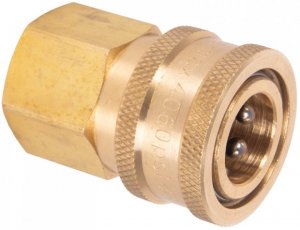 3/8" Female QR Coupler to 3/8" BSP Female - 250 Bar / 3625 Psi - Brass