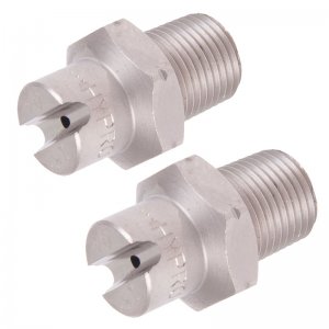 2 x 1/8" 15° Fan 025 size - 275 Bar / 3990 Psi Nozzles, Stainless Steel