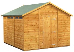 Power 10x10 Apex Secure Garden Shed - Single Door