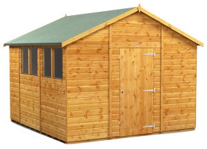 Power 10x10 Apex Garden Shed - Single Door