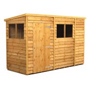 Power 10x4 Pent Garden Shed Overlap - Single Door