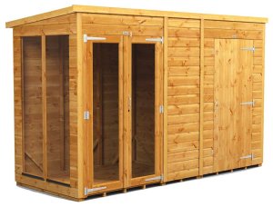 Power 10x4 Pent Summer House with 4ft Side Store