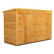 Power 10x4 Pent Garden Shed - Windowless Double Door