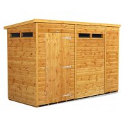 Power 10x4 Pent Garden Security Shed - Single Door