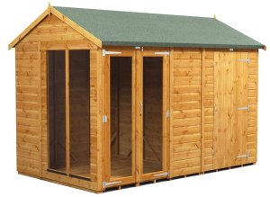 Power 10x6 Apex Summer House with 4ft Side Store