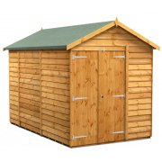 Power 10x6 Apex Garden Shed Overlap - Windowless Double Door