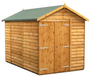 Power 10x6 Apex Garden Shed Overlap - Windowless Double Door