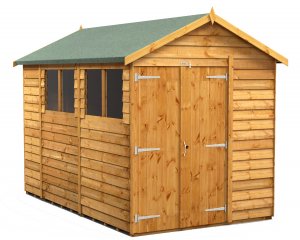 Power 10x6 Apex Garden Shed Overlap - Double Door