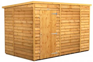 Power 10x6 Pent Garden Shed Overlap - Windowless Single Door