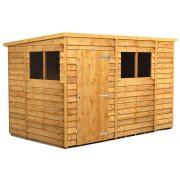 Power 10x6 Pent Garden Shed Overlap - Single Door