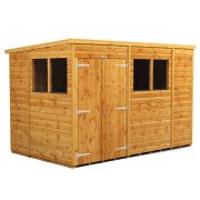 Power 10x6 Pent Garden Shed - Double Door