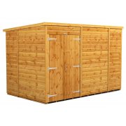 Power 10x6 Pent Garden Shed - Windowless / No Windows Double Door