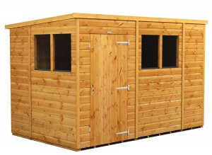 Power 10x6 Pent Garden Shed - Single Door