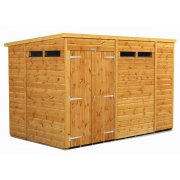 Power 10x6 Pent Garden Security Shed - Double Door