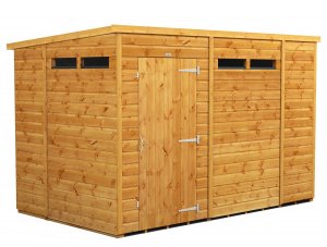 Power 10x6 Pent Garden Security Shed - Single Door