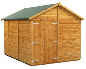 Power 10x8 Apex Garden Shed Windowless Double Doors