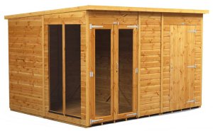 Power 10x8 Pent Summer House with 4ft Side Store