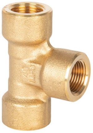 Tee Piece 3 x 3/8" BSP Female - 500 Bar / 7250 Psi - Brass construction