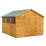 Power 12x10 Apex Garden Shed - Double Door