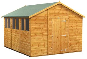 Power 12x10 Apex Garden Shed - Single Door