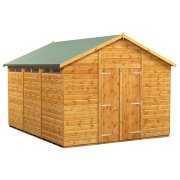 Power 12x10 Apex Secure Garden Shed - Double Door