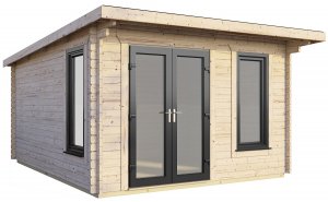 12x12 Power Pent Log Cabin | Scandinavian Timber