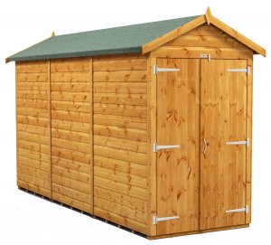 Power 12x4 Apex Garden Shed - Windowless Double Doors