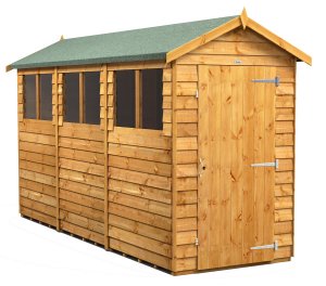 Power 12x4 Apex Garden Shed Overlap - Single Door