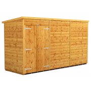 Power 12x4 Pent Garden Shed - Windowless / No Windows Double Door