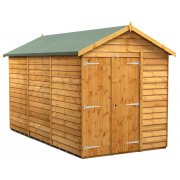 Power 12x6 Apex Garden Shed Overlap - Windowless Double Door