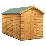 Power 12x6 Apex Garden Shed Overlap - Windowless Single Door