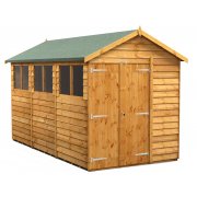 Power 12x6 Apex Garden Shed Overlap - Double Door