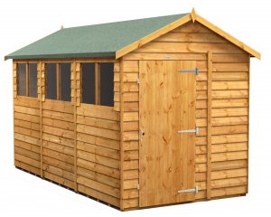 Power 12x6 Apex Garden Shed Overlap - Single Door