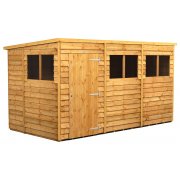 Power 12x6 Pent Garden Shed Overlap - Single Door