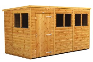 Power 12x6 Pent Garden Shed - Single Door