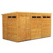 Power 12x6 Pent Garden Security Shed - Single Door