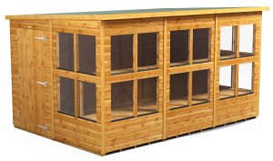 Power 12x8 Pent Potting Shed - Single Door