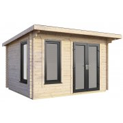 12x8 Power Pent Log Cabin | Scandinavian Timber