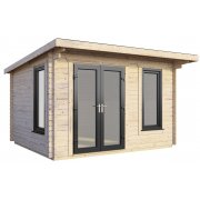 12x8 Power Pent Log Cabin | Scandinavian Timber