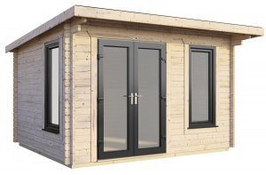 12x8 Power Pent Log Cabin | Scandinavian Timber