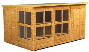 Power 12x8 Pent Combined Potting Shed with 4ft Storage Section