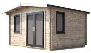 12x12 Power Chalet Log Cabin | Scandinavian Timber