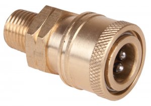 BE 1/4" Female QR to 1/4" NPT Male 275 Bar / 4000 Psi Brass Coupler