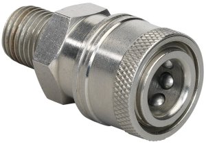 BE 1/4" Female QR to 1/4" Male BSPM 250 Bar / 3625 Psi - Stainless Steel Coupler