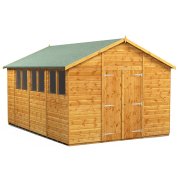 Power 14x10 Apex Garden Shed - Double Door