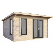 14x10 Power Pent Log Cabin | Scandinavian Timber