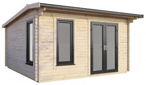 14x12 Power Apex Log Cabin | Scandinavian Timber