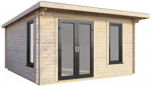 14x12 Power Pent Log Cabin | Scandinavian Timber