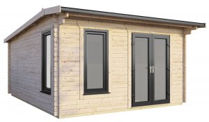 14x14 Power Apex Log Cabin | Scandinavian Timber